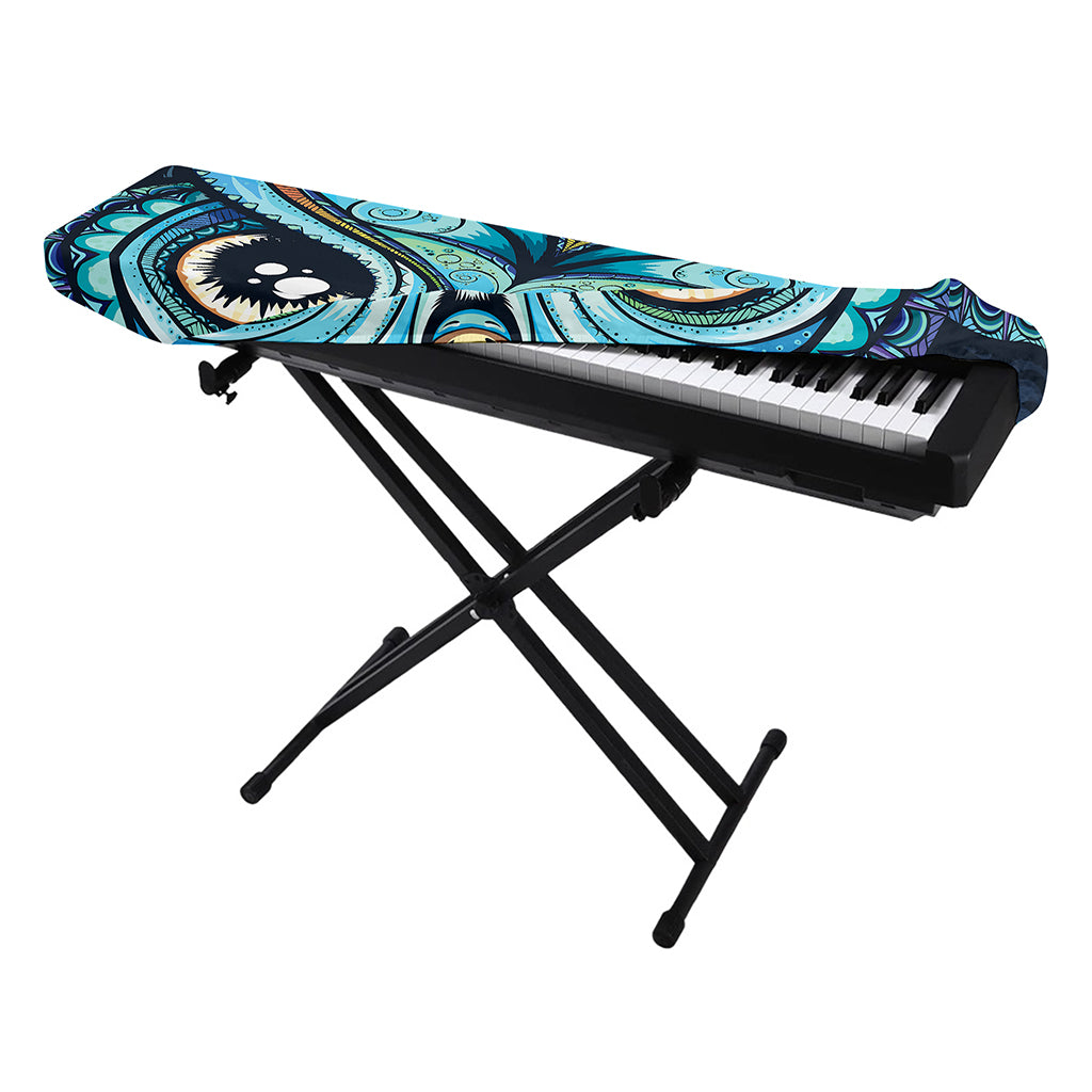 Colorful Tribal Owl Print Piano Keyboard Cover