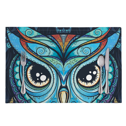Colorful Tribal Owl Print Placemat