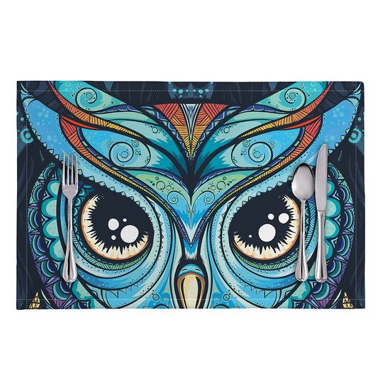 Colorful Tribal Owl Print Placemat