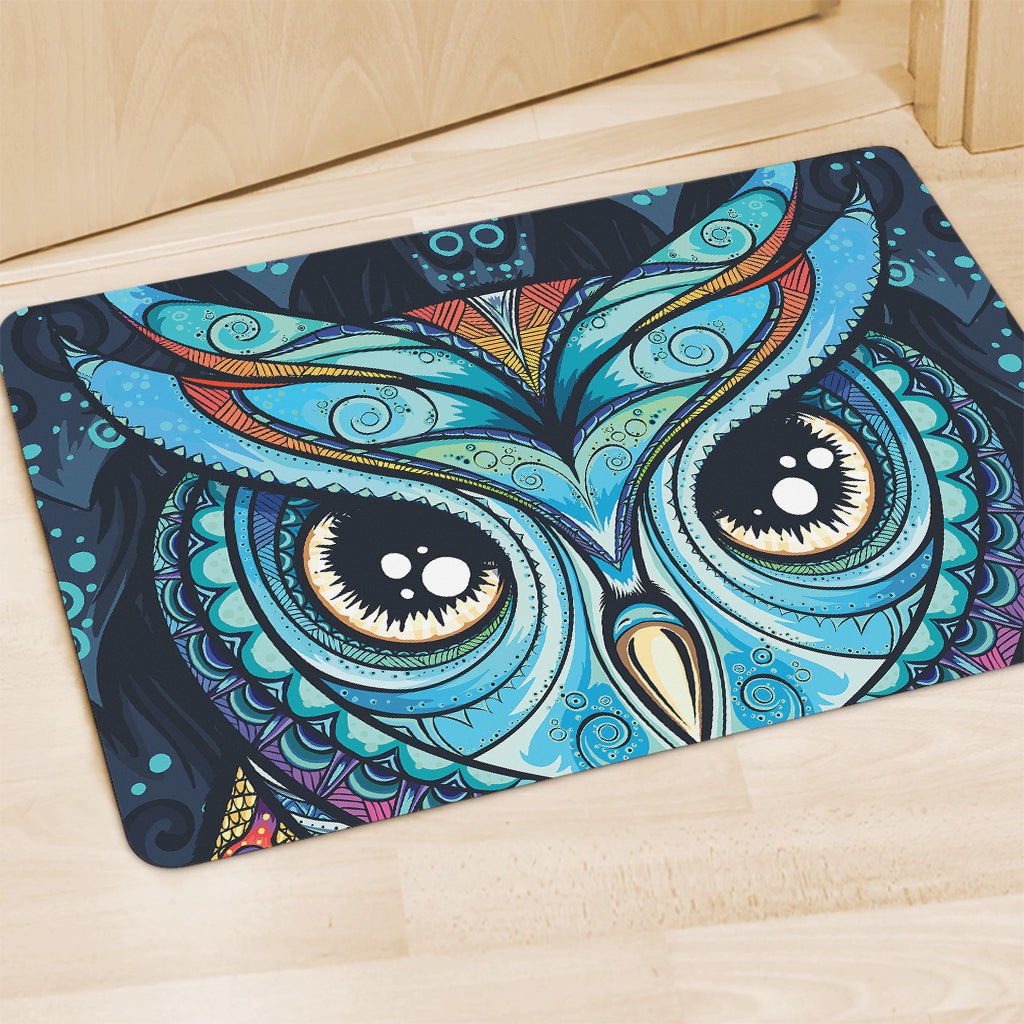 Colorful Tribal Owl Print Polyester Doormat