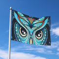 Colorful Tribal Owl Print Polyester Flag