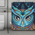Colorful Tribal Owl Print Polyester Shower Curtain