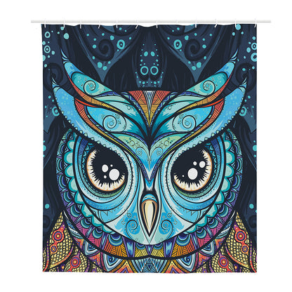Colorful Tribal Owl Print Polyester Shower Curtain