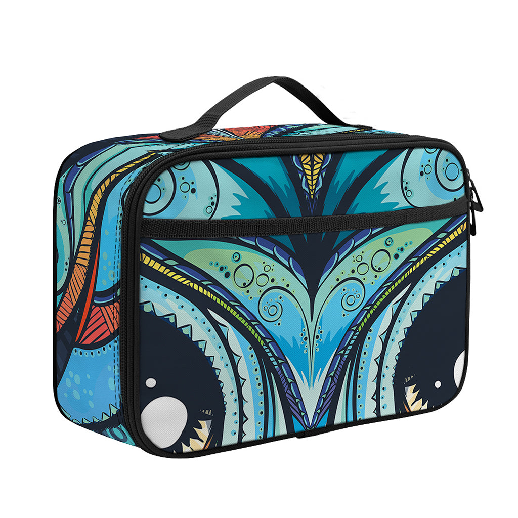 Colorful Tribal Owl Print Portable Lunch Bag