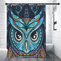 Colorful Tribal Owl Print Premium Shower Curtain
