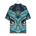 Colorful Tribal Owl Print Rayon Hawaiian Shirt