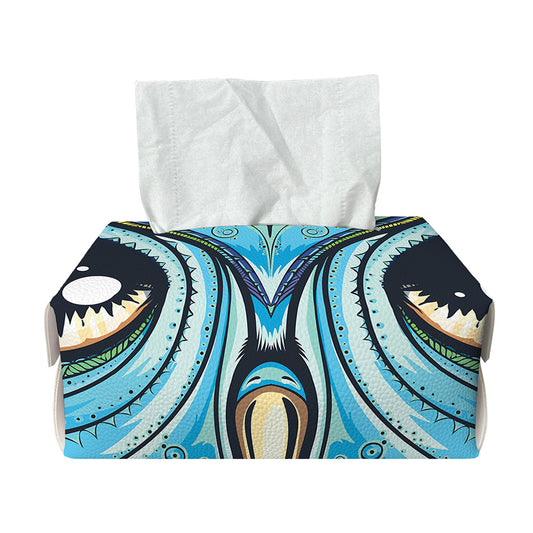Colorful Tribal Owl Print Rectangle Tissue Box Cover