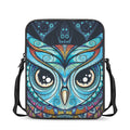 Colorful Tribal Owl Print Rectangular Crossbody Bag
