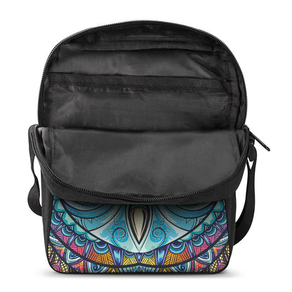 Colorful Tribal Owl Print Rectangular Crossbody Bag