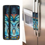 Colorful Tribal Owl Print Refrigerator Handle Covers