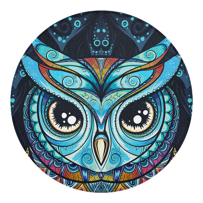 Colorful Tribal Owl Print Round Blanket
