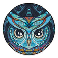 Colorful Tribal Owl Print Round Floor Mat