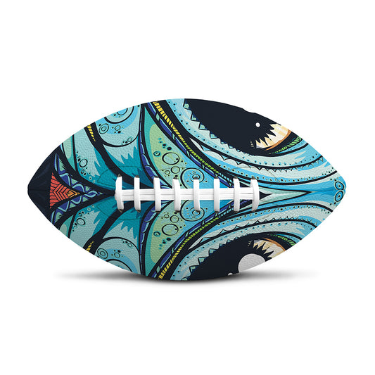 Colorful Tribal Owl Print Rugby Ball