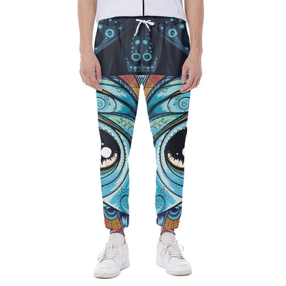 Colorful Tribal Owl Print Scuba Joggers