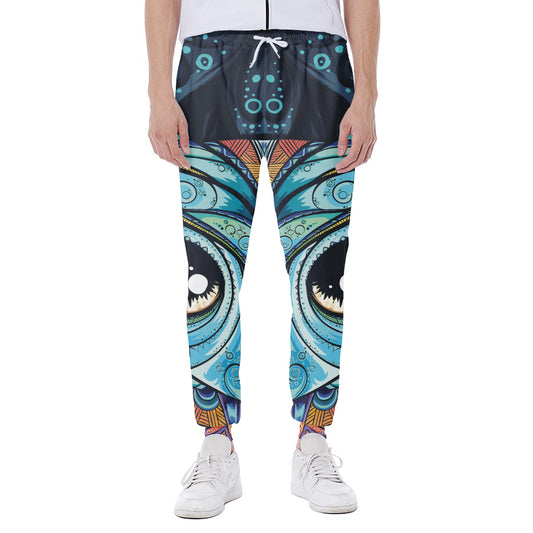 Colorful Tribal Owl Print Scuba Joggers
