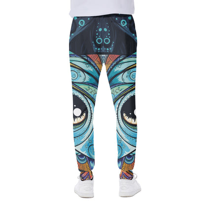 Colorful Tribal Owl Print Scuba Joggers