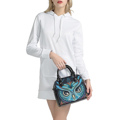 Colorful Tribal Owl Print Shoulder Handbag