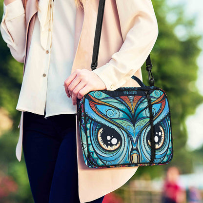 Colorful Tribal Owl Print Shoulder Strap Bible Bag