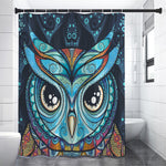 Colorful Tribal Owl Print Shower Curtain