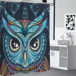 Colorful Tribal Owl Print Shower Curtain
