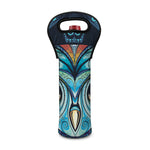 Colorful Tribal Owl Print Single Neoprene Wine Tote