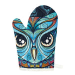 Colorful Tribal Owl Print Single Oven Mitt