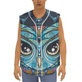 Colorful Tribal Owl Print Sleeveless Baseball Jersey