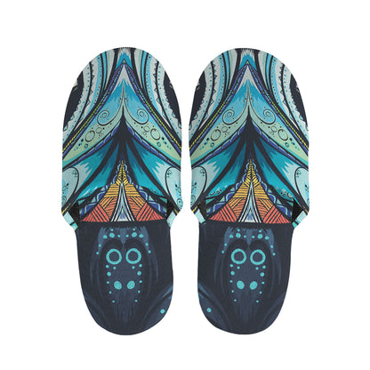 Colorful Tribal Owl Print Slippers