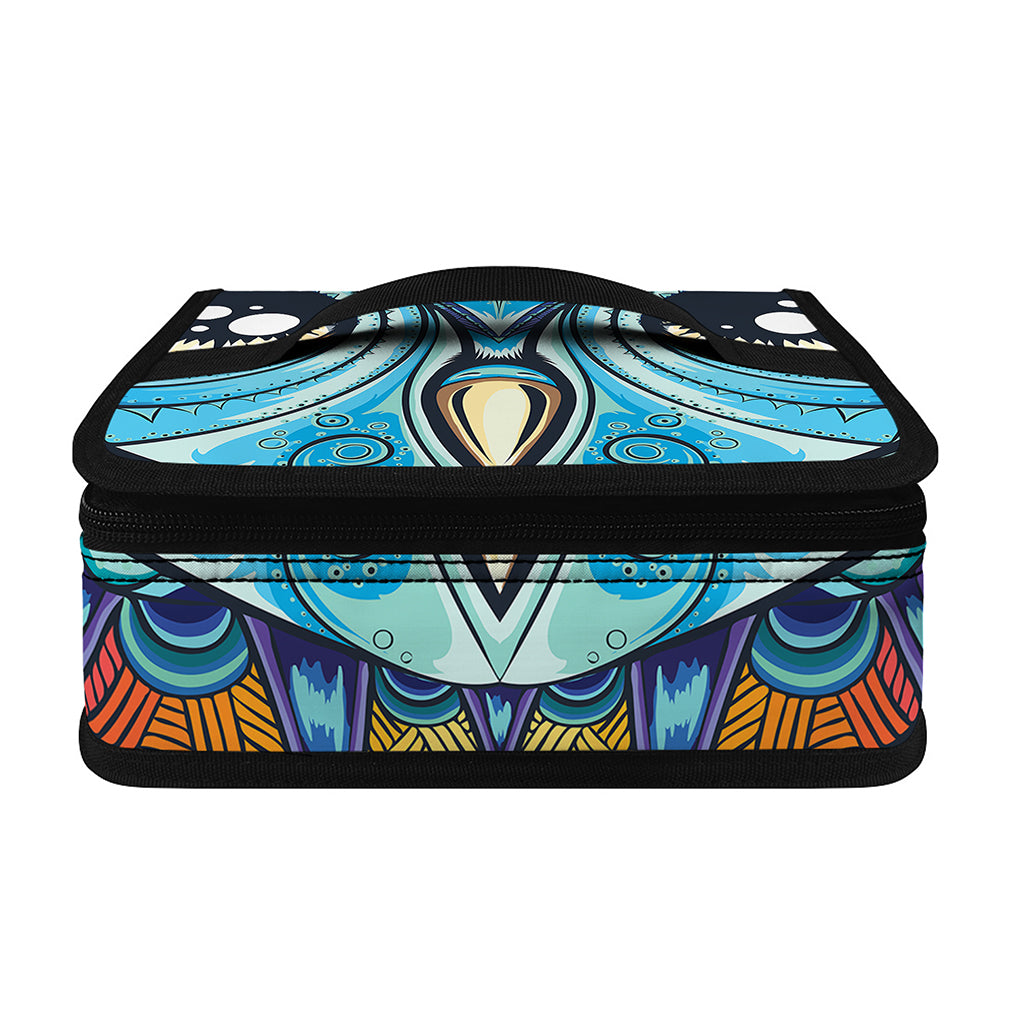Colorful Tribal Owl Print Small Lunch Bag