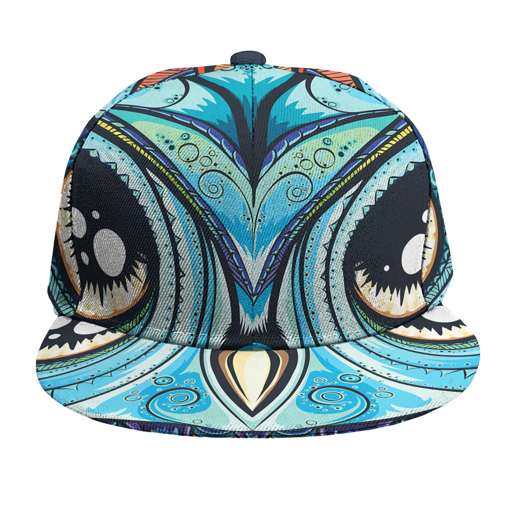 Colorful Tribal Owl Print Snapback Cap
