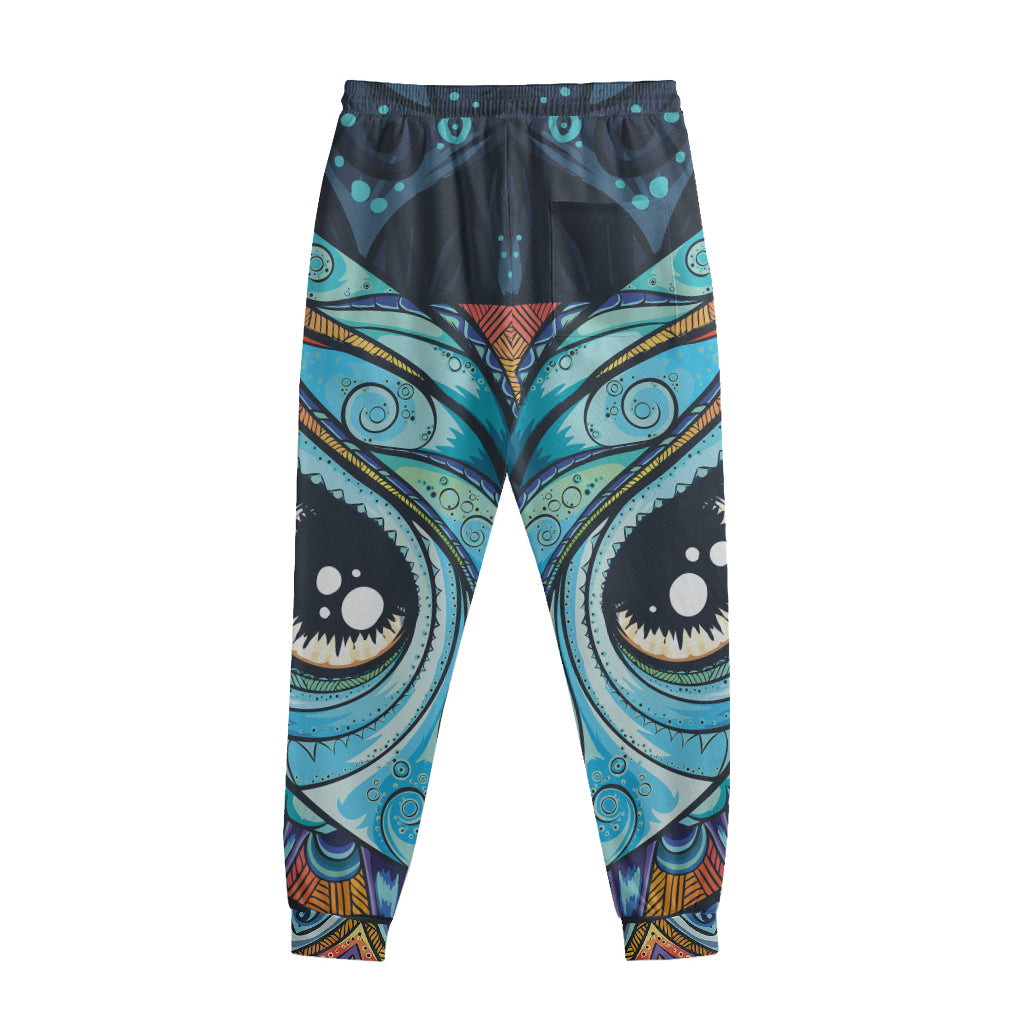 Colorful Tribal Owl Print Sweatpants