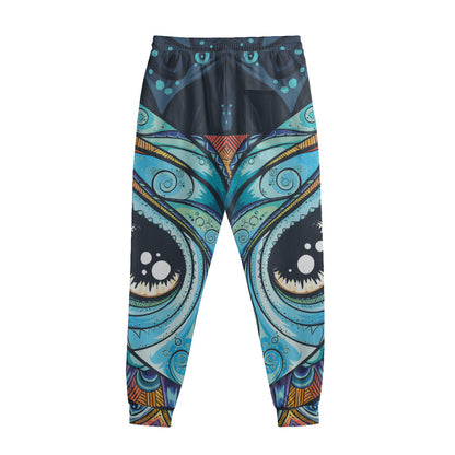 Colorful Tribal Owl Print Sweatpants