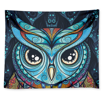 Colorful Tribal Owl Print Tapestry