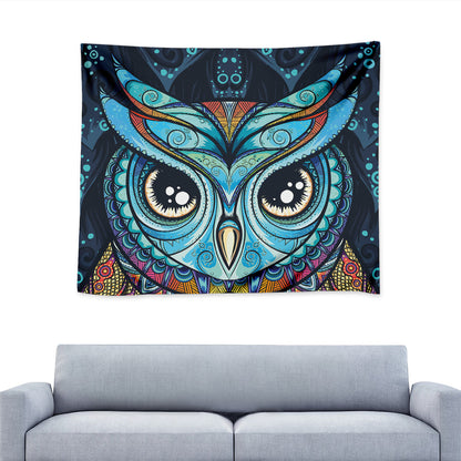 Colorful Tribal Owl Print Tapestry