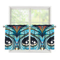 Colorful Tribal Owl Print Tier Curtains