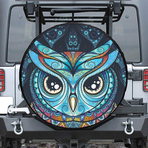 Colorful Tribal Owl Print Tire Cover