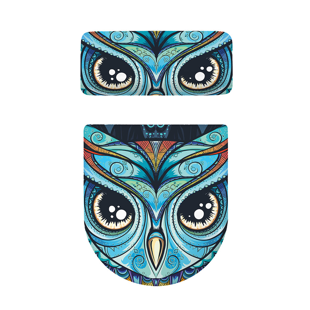 Colorful Tribal Owl Print Toilet Lid And Tank Cover Set