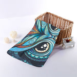 Colorful Tribal Owl Print Towel