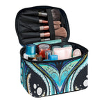 Colorful Tribal Owl Print Travel Makeup Bag