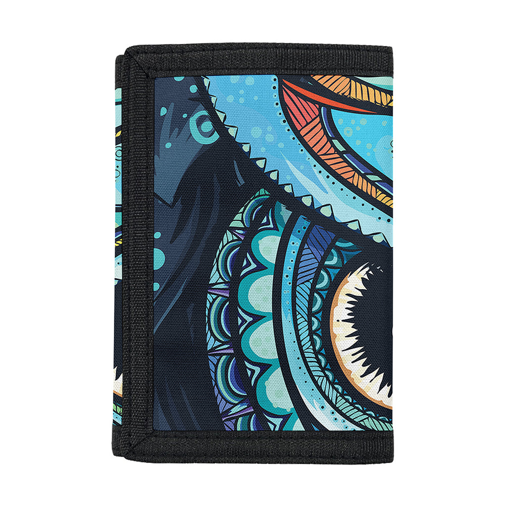 Colorful Tribal Owl Print Trifold Wallet