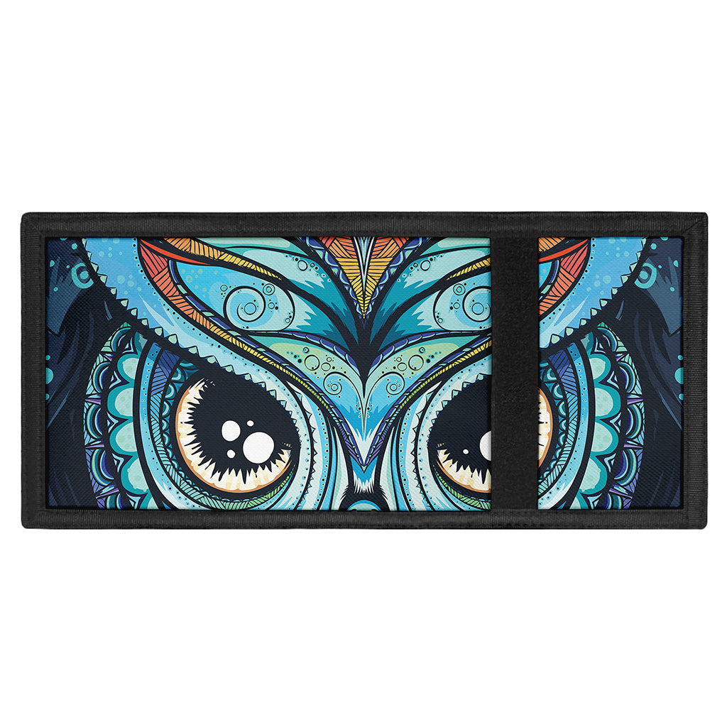 Colorful Tribal Owl Print Trifold Wallet