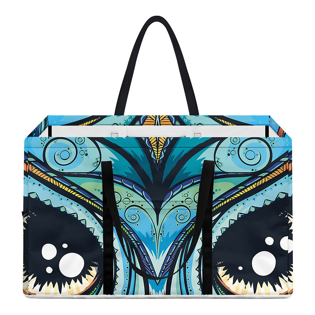 Colorful Tribal Owl Print Utility Tote Bag