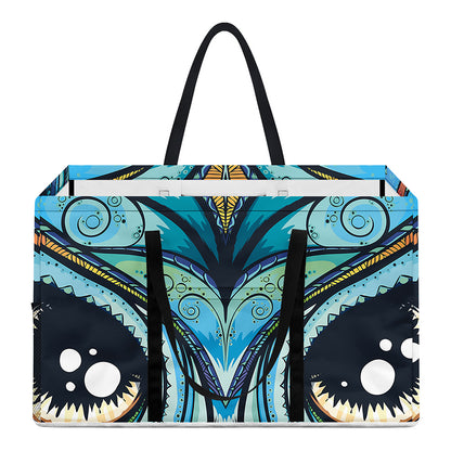 Colorful Tribal Owl Print Utility Tote Bag