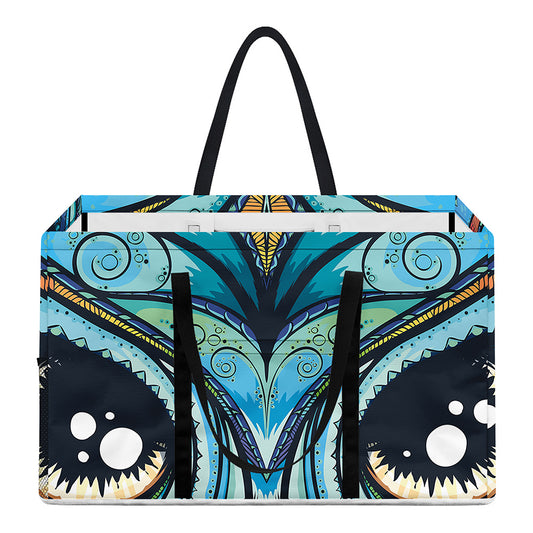 Colorful Tribal Owl Print Utility Tote Bag