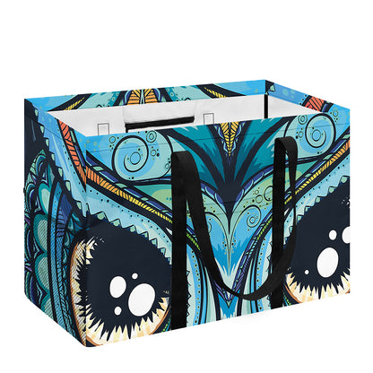 Colorful Tribal Owl Print Utility Tote Bag