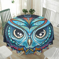 Colorful Tribal Owl Print Waterproof Round Tablecloth