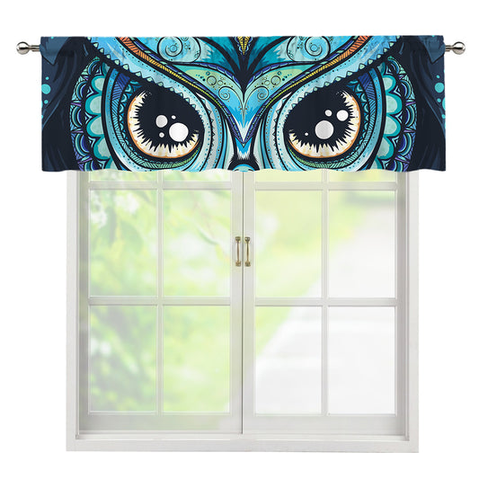Colorful Tribal Owl Print Window Valance