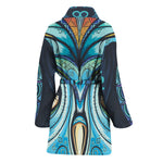 Colorful Tribal Owl Print Women's Bathrobe