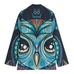 Colorful Tribal Owl Print Women's Blazer