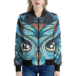 Colorful Tribal Owl Print Women's Bomber Jacket